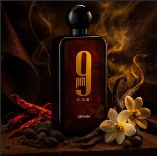 Afnan 9 PM Elixir Unisex Extrait de Parfum, 3.4 Fl. Oz