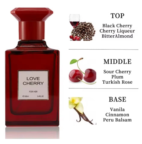 3.4 Oz Men's Eau De Toilette Spray - Men's Amber Spicy Perfume - With Black Cherry, Cherry Liqueur And Bitter Almond - Medium Pe